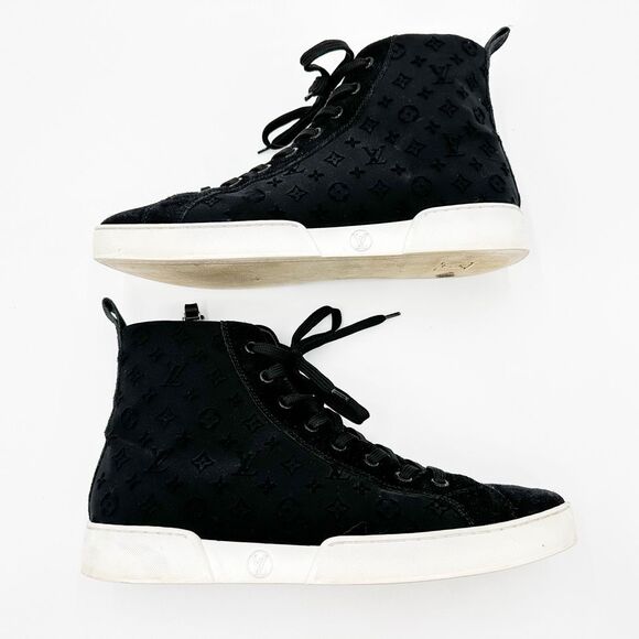 Louis Vuitton Monogram Hightop Stellar Black Sneaker Size 39, 9 - Picture 7 of 13